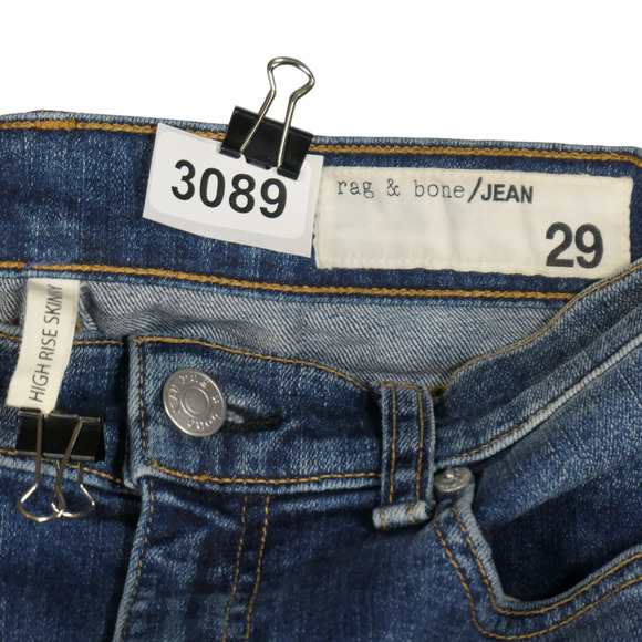 Rag & Bone Jeans Women 29 High Rise Skinny Bonnie Blue Denim 29x29.5 Classic - Picture 4 of 7